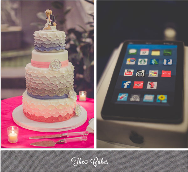 Indie Wed blog - iPad cake  & ombre cake by Tipsycakes - Photography by Kristin LaVoie Photography
